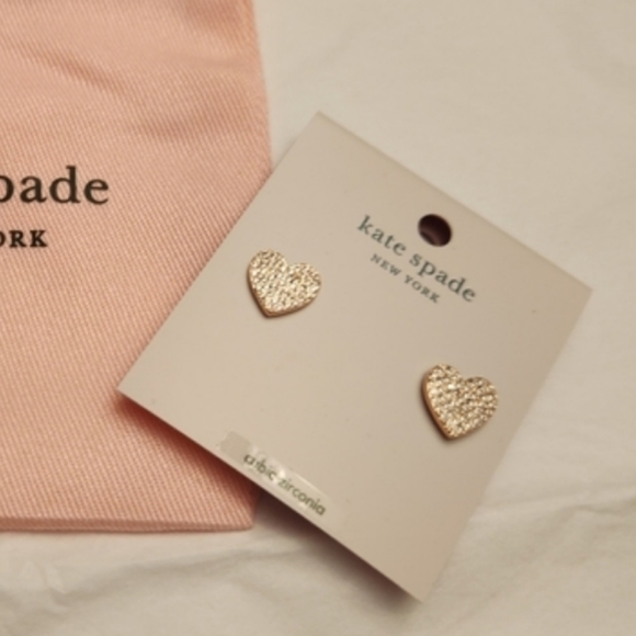 Yours Truly Pave Heart Studs - Picture 2 of 4